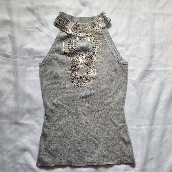 Inc International Concepts Silver Sequin Top size small - Picture 1 of 10
